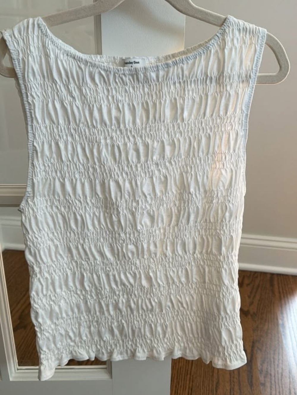 Sunday Best White Smocked Tank Top